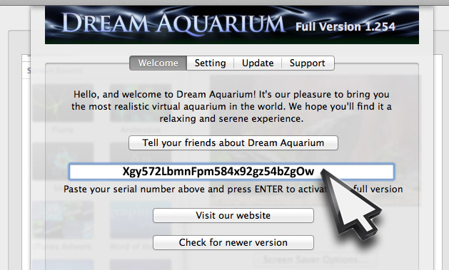 serial key for dream aquarium